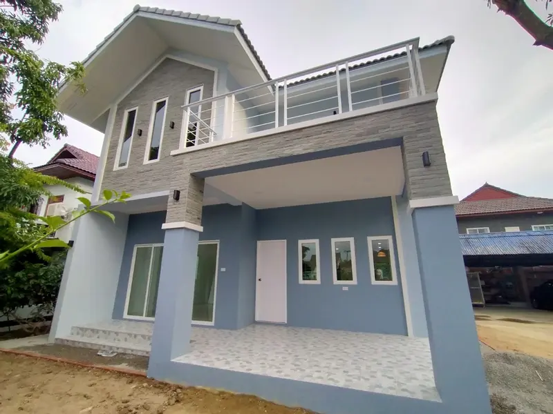 แบบบ้าน Serie-C โมเดิร์นคอนเทมโพรารี่ 2 ชั้น ของปัญญาฤทธิ์โฮม บริษัทรับสร้างบ้านเชียงใหม่แบบครบวงจร