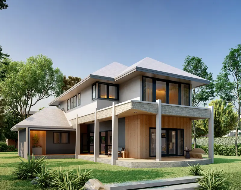 แบบบ้าน 3D Serie 9  Modern Contemporary ปัญญาฤทธิ์โฮม บริษัทรับสร้างบ้านเชียงใหม่