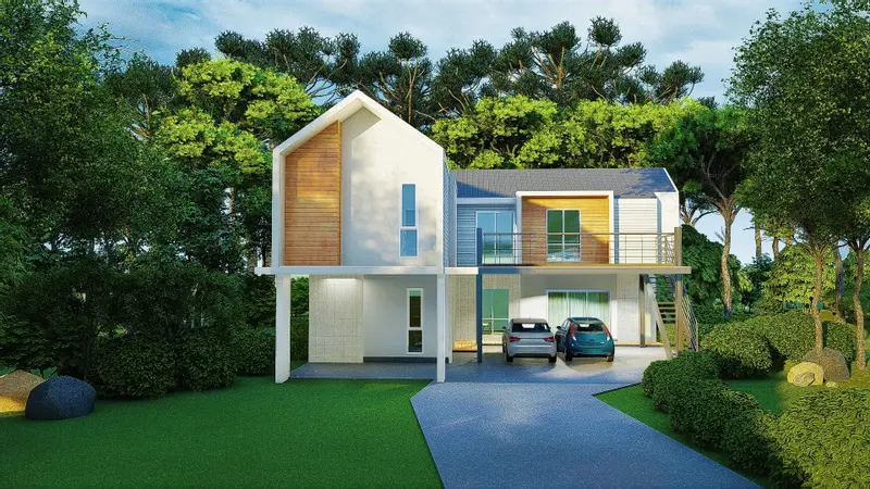 แบบบ้าน 3D Serie 12  Modern  ปัญญาฤทธิ์โฮม บริษัทรับสร้างบ้านเชียงใหม่