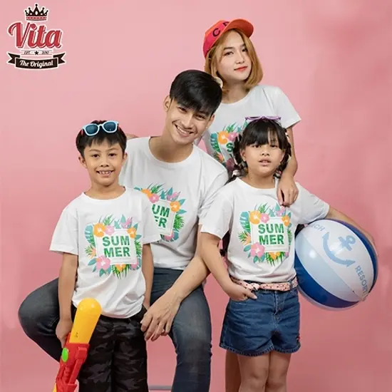 S-07 เสื้อSUMMER ENJOY THE SUNSHINE เสื้อยืดสีขาว