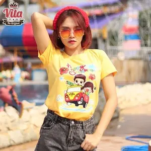S-03 เสื้อSUMMER HAPPY SONGKRAN เสื้อยืดสีเหลือง