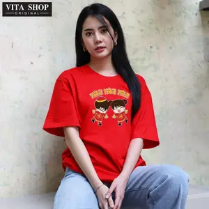 เสื้อตรุษจีน เฮง อาหมวย อาตี๊น้อย ผ้าcottonแท้100% ใส่ได้ทั้งชายหญิง พรน้อมส่ง