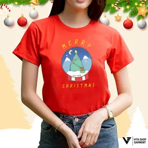 เสื้อคริสต์มาสเสื้อปีใหม่ ลาย11 สีแดง Merry Christmas เสื้อทีม เสื้อคู่ เสื้อครอบครัว