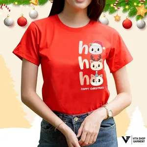 เสื้อคริสต์มาสเสื้อปีใหม่ ลาย14 สีแดง Merry Christmas เสื้อทีม เสื้อคู่ เสื้อครอบครัว