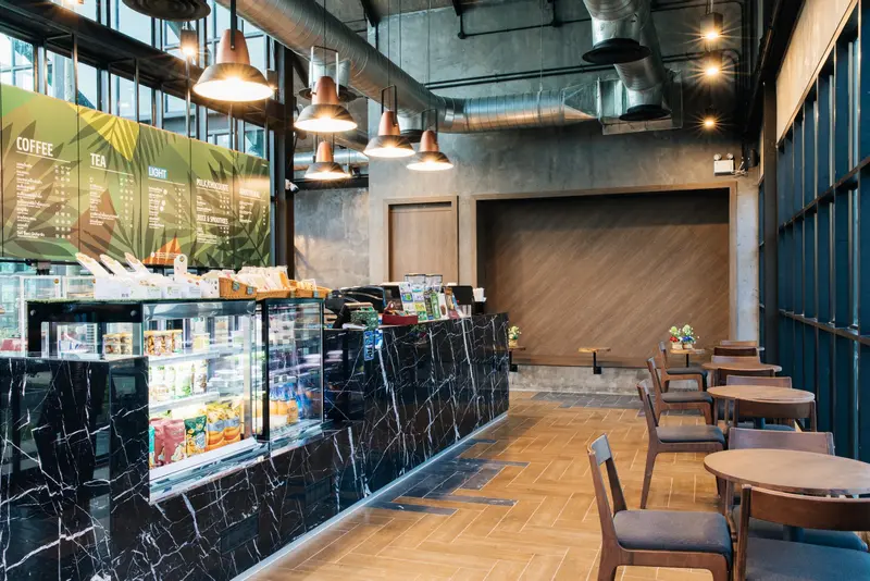 งานรับเหมาตกแต่งภายใน ร้านค้า Cafe Amazon ปั๊มปตท. อำเภอแม่วาง จังหวัดเชียงใหม่