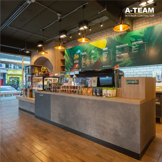 ร้านค้า ร้านกาแฟ และร้านอาหาร - บริการรับเหมาตกแต่งภายในและผลิตเฟอร์นิเจอร์บิวท์อิน 