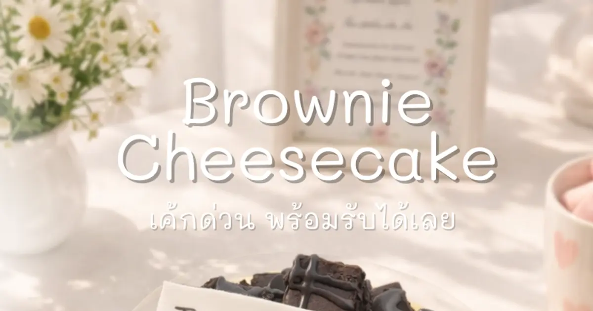 เค้กวันเกิดด่วน เชียงใหม่: Brownie Cheesecake หน้าแน่น สั่งปุ๊บ รับได้เลยที่ CHARM BAKERY