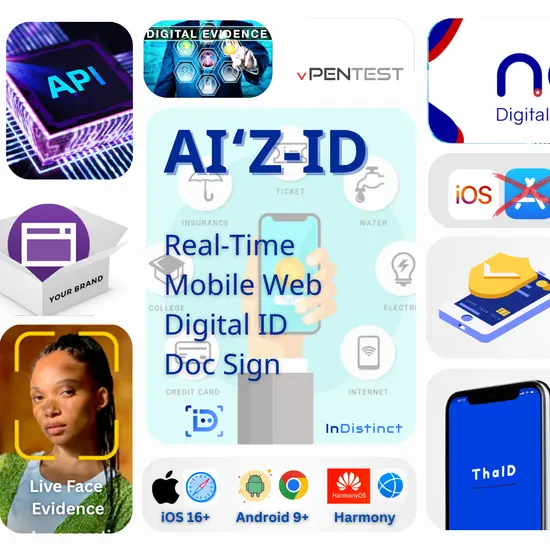 E-Consent AI'Z-ID E-KYC Solution for Leasing Online Mobile Web Face & None Face & Kiosk Tablet Agent
