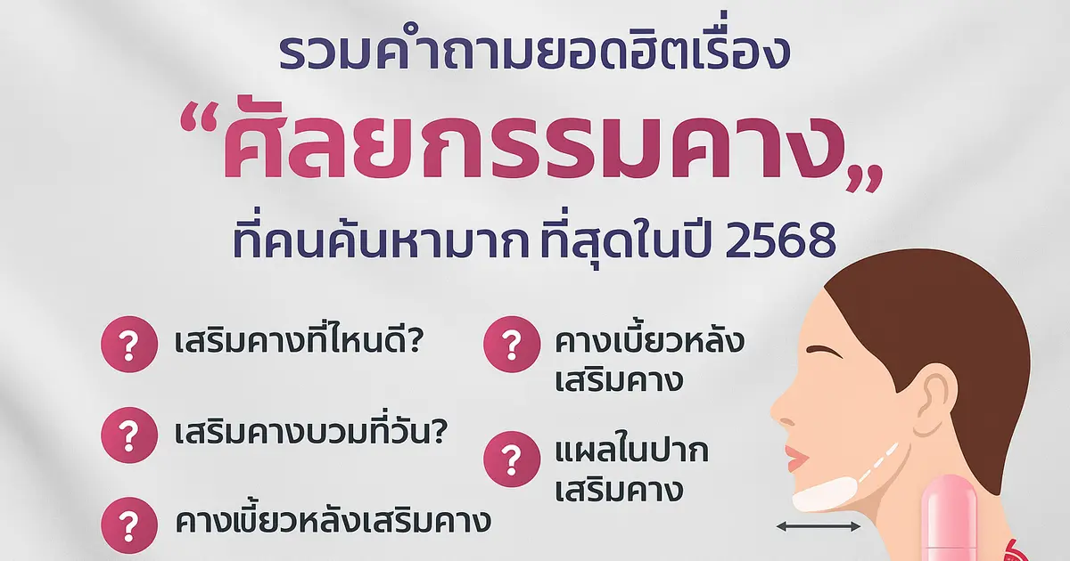 เสริมคางแล้วบวมแค่ไหน? กี่วันถึงเข้าที่? รวมคำถามยอดฮิตเรื่อง "ศัลยกรรมคาง" ที่คุณต้องรู้ก่อนทำ