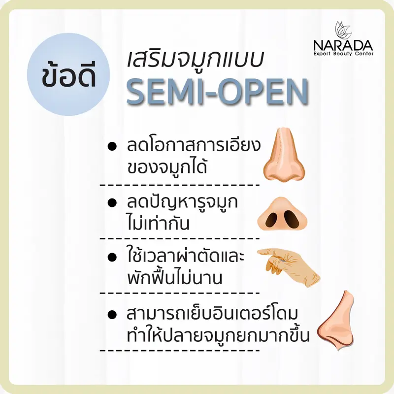 การเสริมจมูกเทคนิค Semi-Open นั้นเป็นอย่างไร? นารดาคลินิกพร้อมไขข้อข้องใจให้กับคุณ