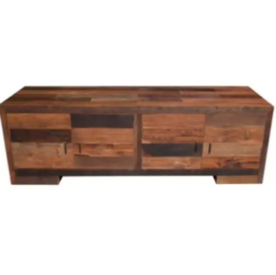 Old Hard Wood Box Bench W 4 Doors