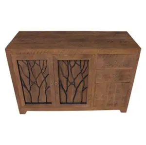 Hardwood Shoe Storage w Iron Tree