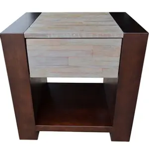 Soft Grey Bedside Table - ตู้ข้างเตียง