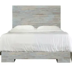 Soft Grey Bed W old Wood Bed