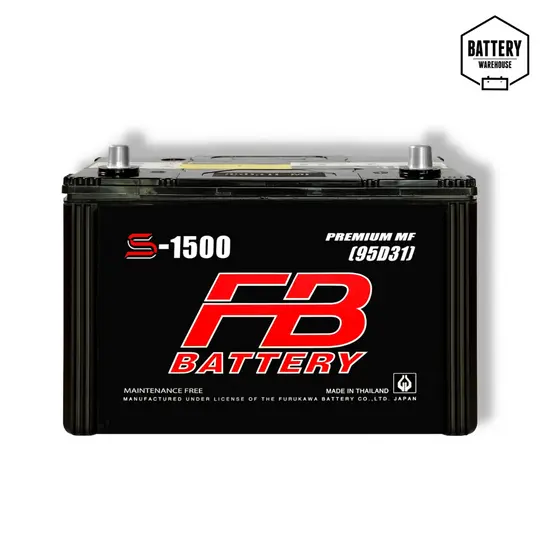 แบตเตอรี่รถยนต์ FB S-1500L (JIS 95D31L-MF)