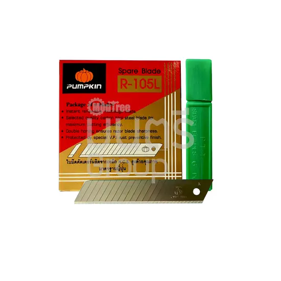 ใบมีดคัตเตอร์ใหญ่ ฟักทอง R105L (6 ใบ/หลอด) PUMPKIN ใบมีดคัตเตอร์ใหญ่ ฟักทอง R105L (6 ใบ/หลอด) PUMPKIN