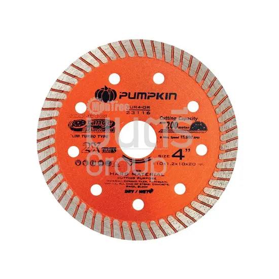 แผ่นตัดเพชร 4" เทอร์โบบางสีส้ม PUMPKIN PTT-TUR4-OR (23116)