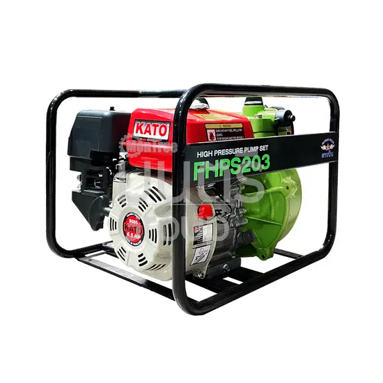 เครื่องสูบน้ำ KATO 6.5HP รุ่น FHPS-203 ตัวสีเขียว ปั๊มแรงดันสูง 2" ส่งสูง 60ม.