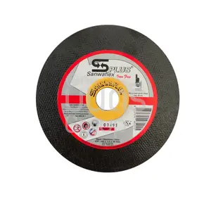 แผ่นตัดเรียบ 4" SANWAFLEX บาง 2 มิล A36 สีดำ