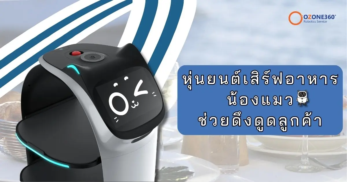หุ่นยนต์เสิร์ฟอาหารน้องแมวช่วยดึงดูดลูกค้า 
