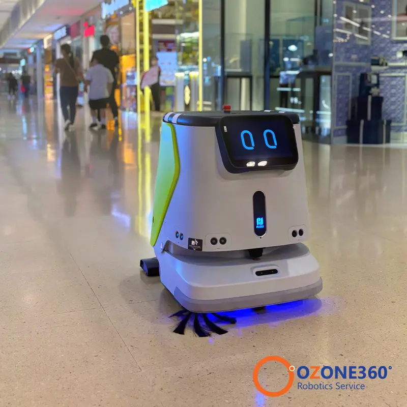 หุ่นยนต์ทำความสะอาดในศูนย์การค้า