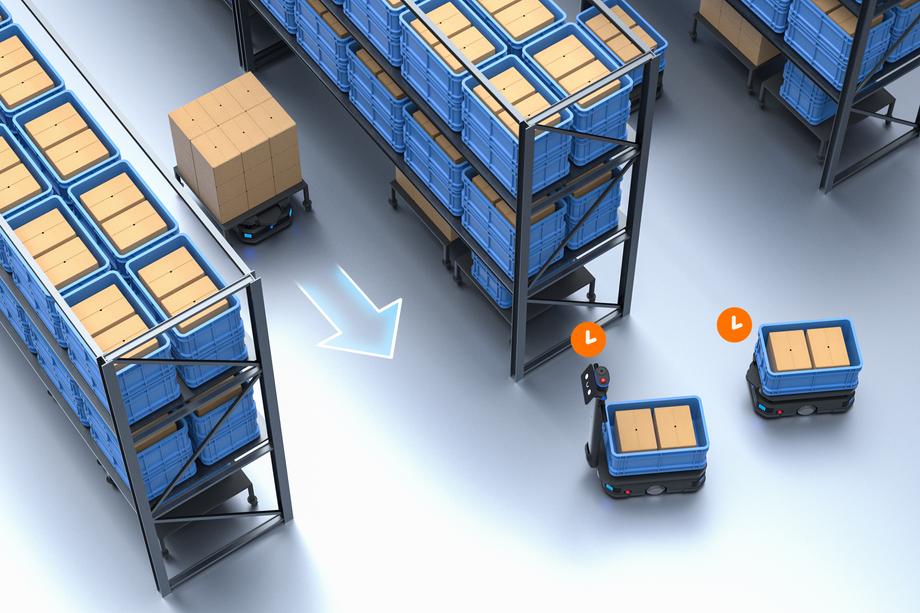 หุ่นยนต์ส่งของใน Warehouse PUDU T600