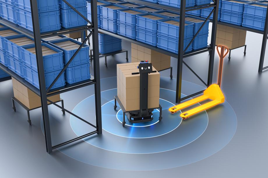 หุ่นยนต์ส่งของใน Warehouse PUDU T600