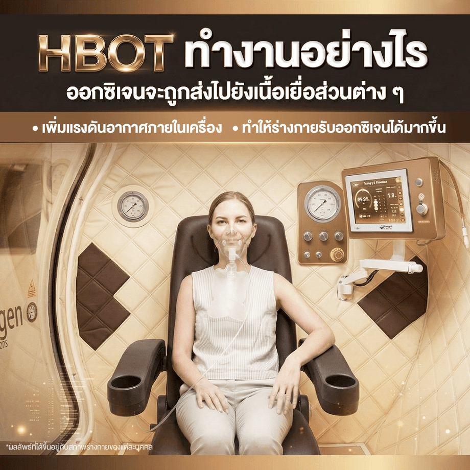 HBOT, Hyperbaric Oxygen Therapy, ออกซิเจนแรงดันสูง, ฟื้นฟูร่างกาย, ลดความอ่อนล้า, ผิวสดใส