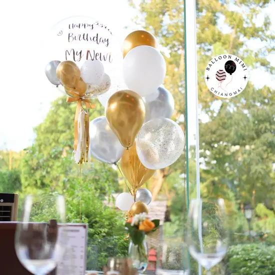 ลูกโป่งวันเกิด	จัดปาร์ตี้เซอร์ไพรส์วันเกิดให้แฟน ตอนไปทาน Dinner กันที่ร้านอาหารสุดหรู