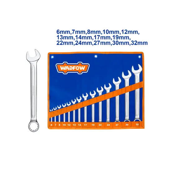 ชุดประแจแหวนข้างปากตาย 14 ชิ้น WADFOW CR-V WSP1M14