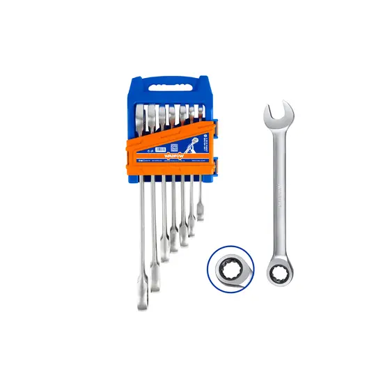 ชุดประแจแหวนข้างปากตายเกียร์ 7 ชิ้น WADFOW CR-V WSP4207