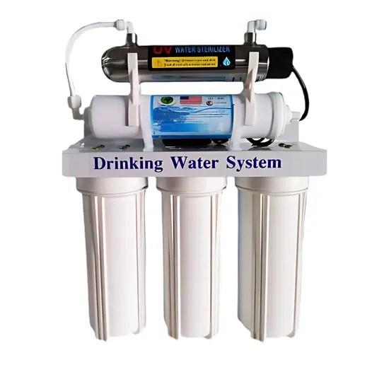 เครื่องกรอง 6 ขั้นตอน  UV cascade quality drinking water