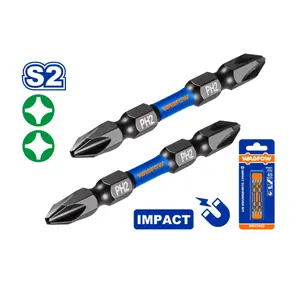 ดอกไขควงกระแทกแฉก WADFOW PH2+PH2x65mm S2 WSV3K62