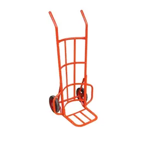 รถเข็นของแบบโค้ง ล้อแม็กช์ 10" สีแดง มีบังล้อ (หนา)