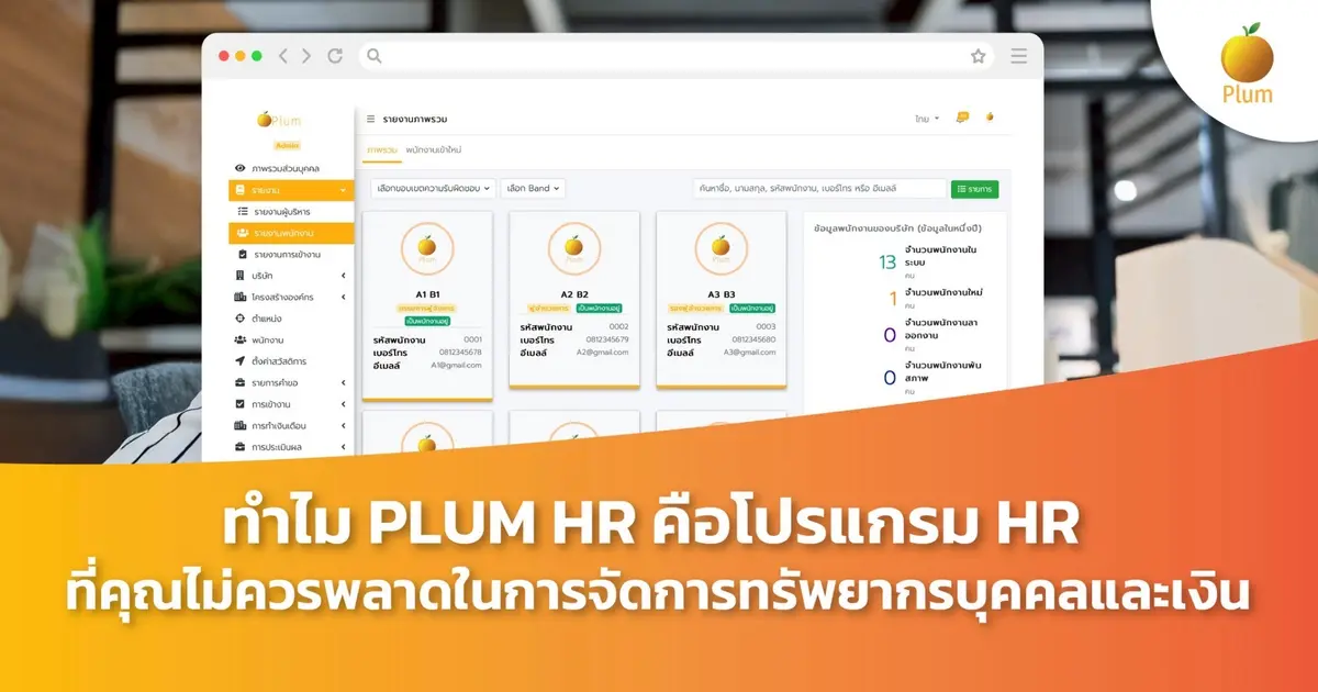 ทำไม PLUM HR คือโปรแกรม HR ที่คุณไม่ควรพลาดในการจัดการทรัพยากรบุคคลและเงิน